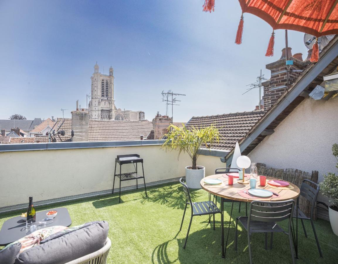 Le Rooftop - Vue Cathedrale - Climatisation Τρουά Εξωτερικό φωτογραφία